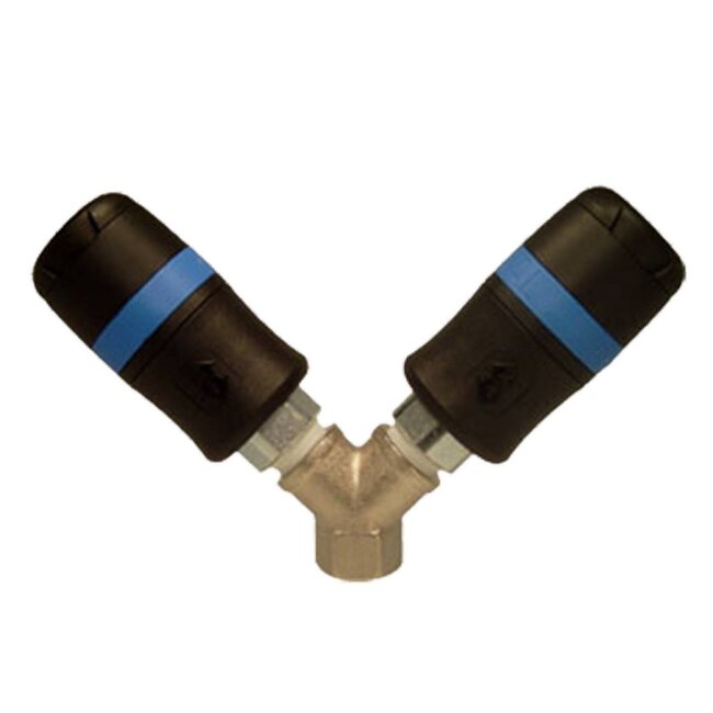 SNELKOPPELING BLAUW ISG08 Y-STUK MET BINNEN DRAAD