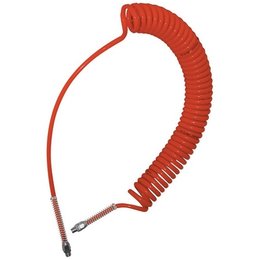 PROFI-PRODUCT PU - spiraalslang - draaibare koppeling met anti-knikveer - messing vernikkeld - BSPT male - rood - 8-5mm