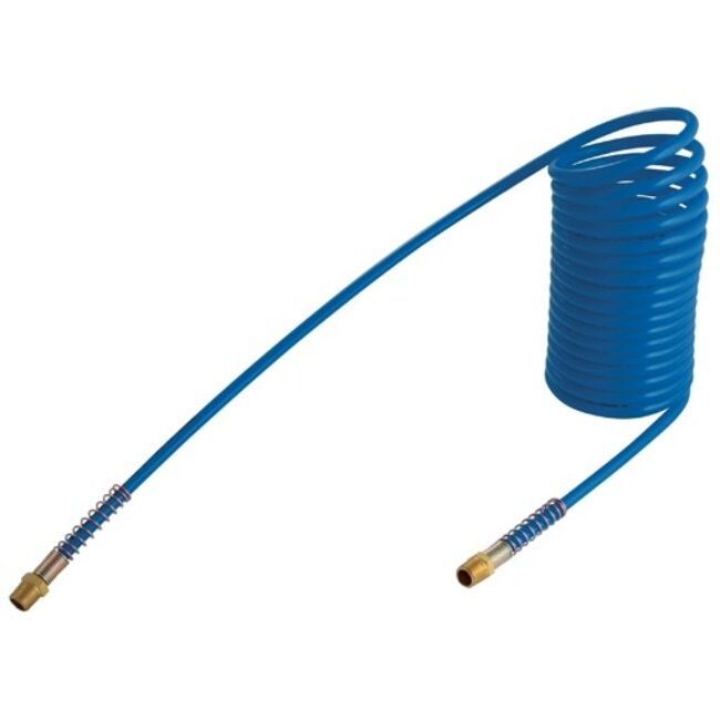 PA Nylon 12 - spiraalslang - vaste koppeling met antiknikveer - blank messing - 8-6 mm
