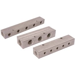 AIR-PRO AIR-PRO - Enkel verdeelblok - aluminium - 1/2'' Inlaat - 1/4'' uitgang