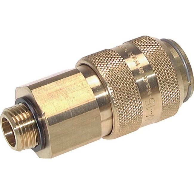 Snelkoppeling NW15 | Messing | BU-draad | 5000 l/min