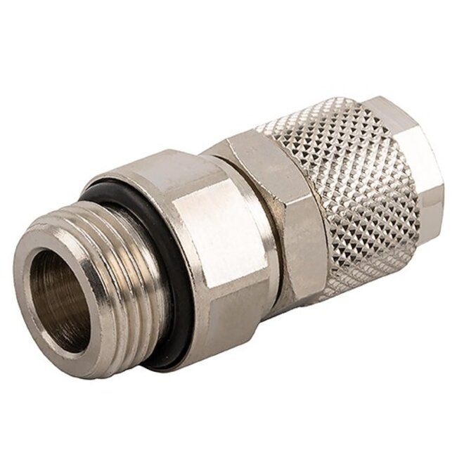 AIGNEP - opsteekkoppeling - messing vernikkeld - rechte inschroef-koppeling - BSPP male met O-ring - draaibaar