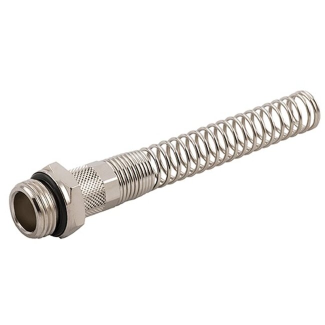 AIGNEP - opsteekkoppeling - messing vernikkeld - rechte inschroef-koppeling met anti-knikveer - BSPP male