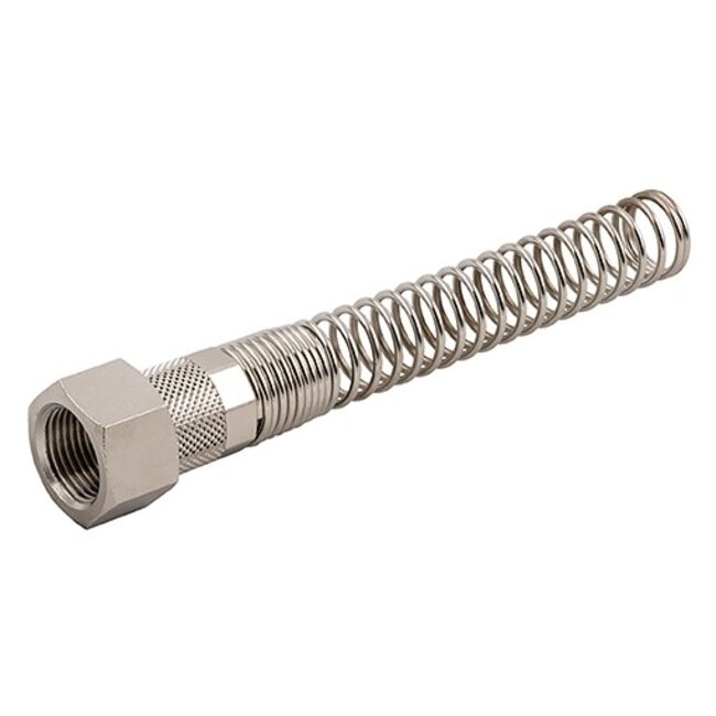 AIGNEP - opsteekkoppeling - messing vernikkeld - rechte opschroef-koppeling met anti-knikveer - BSP female