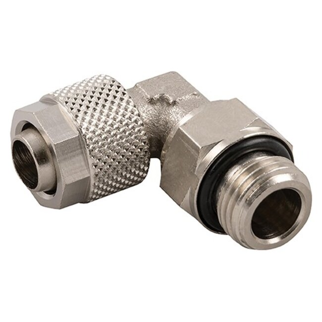 AIGNEP - opsteekkoppeling - messing vernikkeld -  knie inschroef  - BSPP male met O-ring - draaibaar