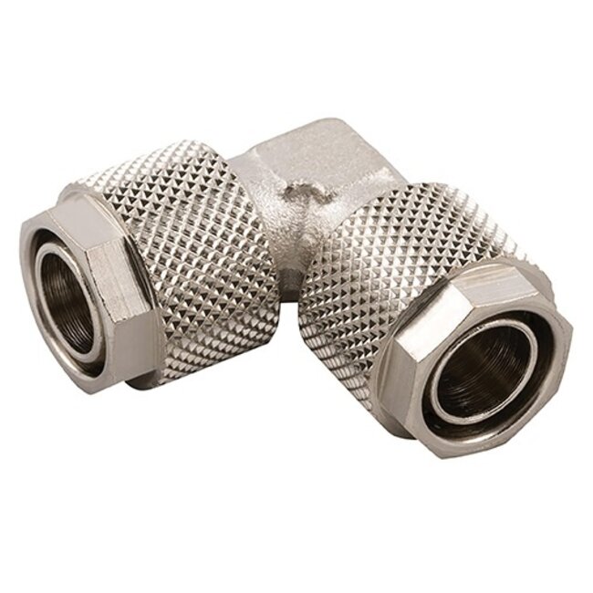 AIGNEP - opsteekkoppeling - messing vernikkeld -  kniekoppeling