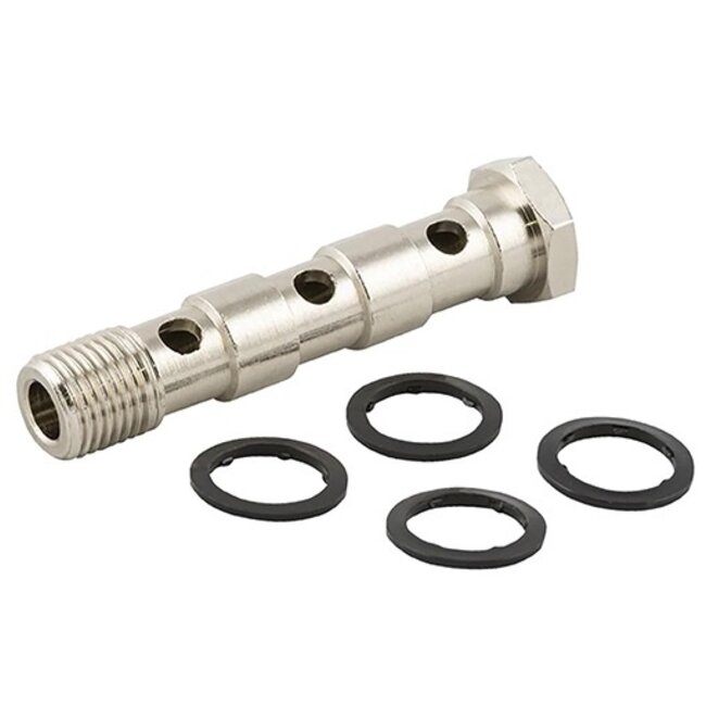 AIGNEP - opsteekkoppeling - messing vernikkeld -  banjobout - drievoudig