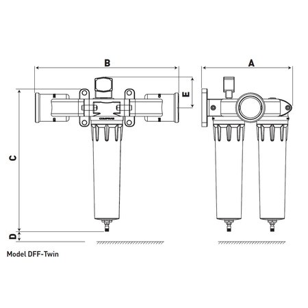 COMPRAG Persluchtfilter DFF-152-Twin | 15,2 m³/min.   | 3"