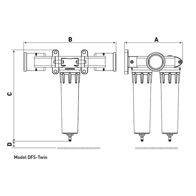 Cycloonafscheider DFS-230-Twin | 23,0 m³/min.    | 3"