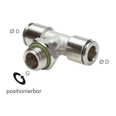 PROFI-PRODUCT RVS  PUSH-IN  T-STUK INSCHROEF MET O-RING