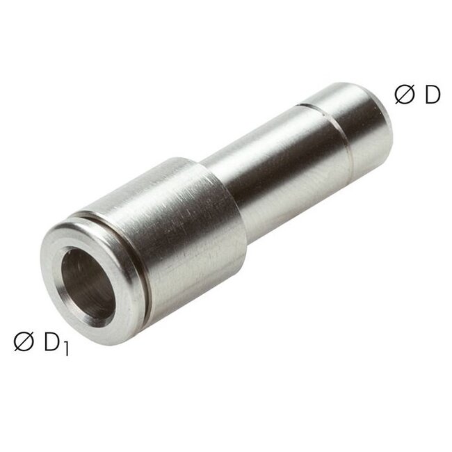 RVS  PUSH-IN  INSTEEKNIPPEL VERLOOP