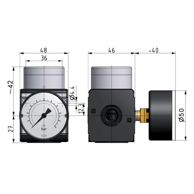 INDIRECTE DRUKREGELAAR | BV-1 | 2.100 L/MIN.