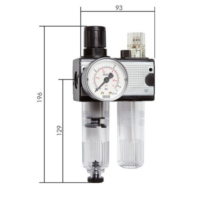 PERSLUCHTVERZORGING BV-1 F/R+L | CONSENSAATAFTAP HALF-AUTOMATISCH