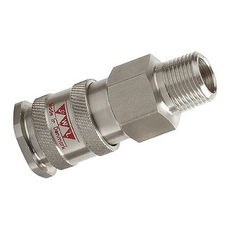 JWL EURO PROFIEL | Snelkoppeling RVS AISI-316 met BU-draad BSPT