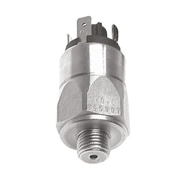 DRUKSCHAKELAAR -  Roestvrijstaal - platte stekker - tot 200 bar