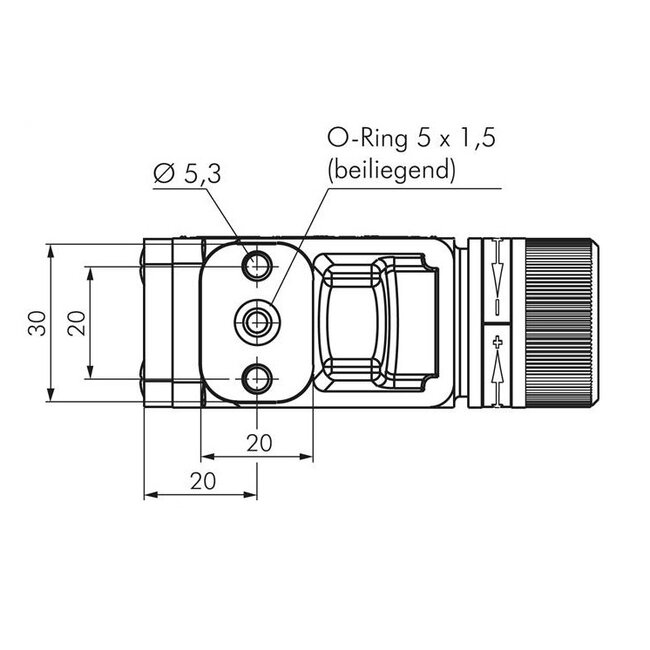 Drukschakelaar  met draaiknop | Flens | WISSEL