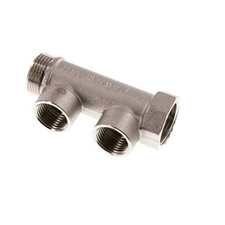 PROFI-PRODUCT VERDEELBUIS MESSING VERNIKKELD 2 x 2 | BI-draad PROFI-PRODUCT VERDEELBUIS MESSING VERNIKKELD 2 x 2 | BI-draad