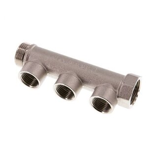 PROFI-PRODUCT VERDEELBUIS MESSING VERNIKKELD 3 x 2 | BI-draad PROFI-PRODUCT VERDEELBUIS MESSING VERNIKKELD 3 x 2 | BI-draad