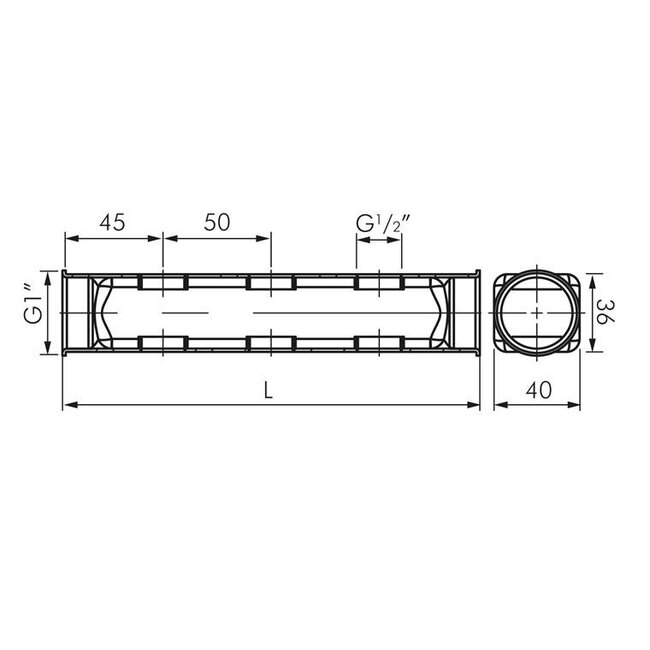 VVERDEELBUIS RVS DUBBELZIJDIG PN10