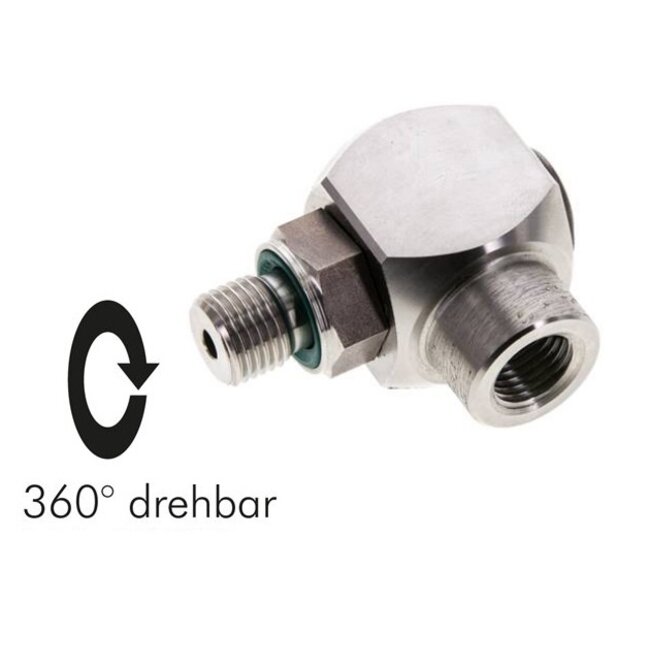 HAAKSE DRAAIBARE DOORVOER tot 400 bar - RVS