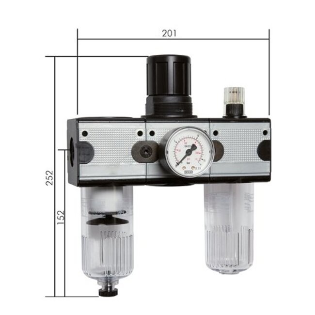 PERSLUCHTVERZORGING BV-2 F+R+L 5.800 L/MIN.  AUTOM. AFTAP