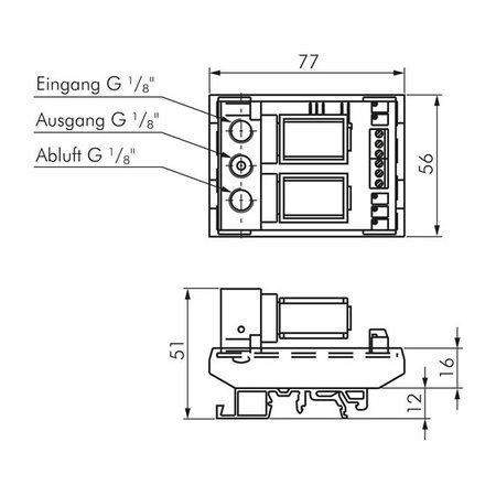 PROFI-PRODUCT Proportionele drukregelaar DIN-rail | 4 - 20 mA