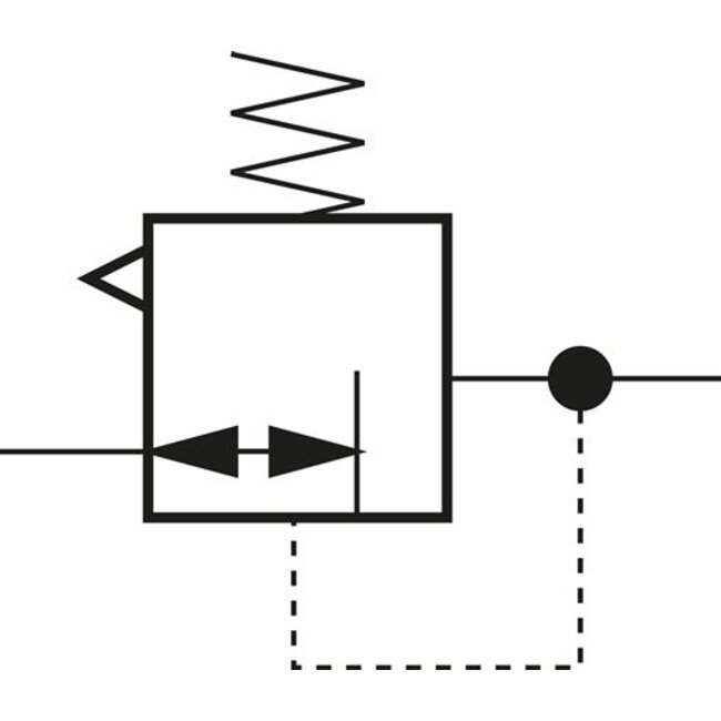 Inline reduceerventiel uitgangsdruk naar keuze | max. 800 Liter/min. | 1/4"
