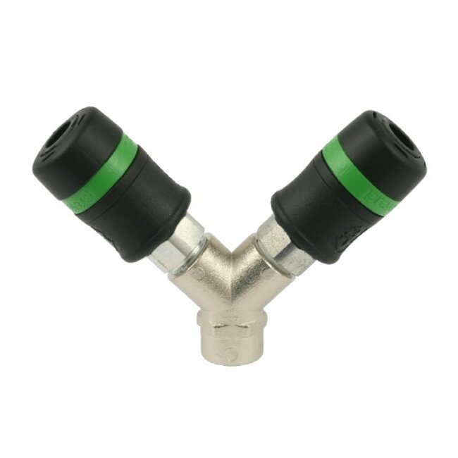 SNELKOPPELING GROEN ESG07 Y-STUK MET BINNEN DRAAD