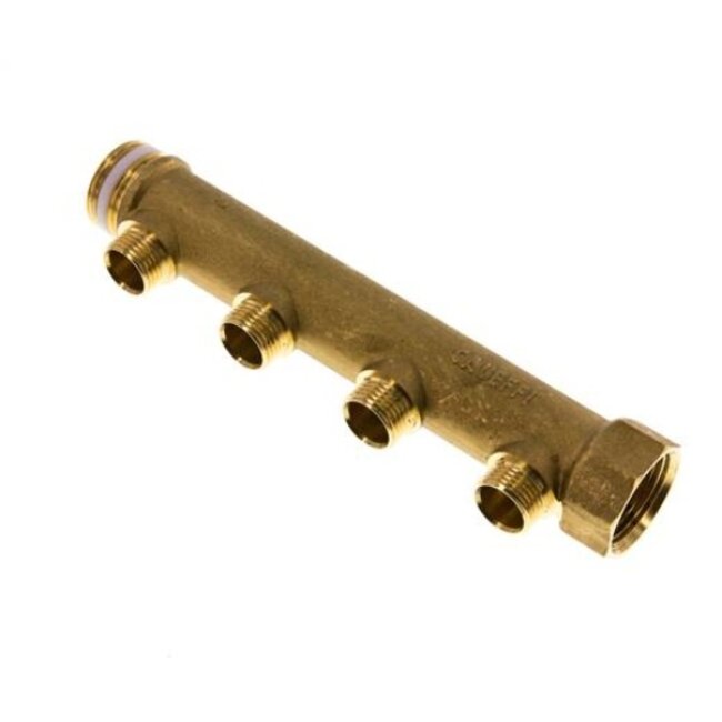 VERDEELBUIS MESSING 4 x 2 | BU-draad