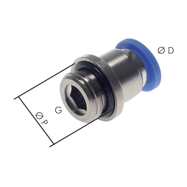 SANG-A PUSH IN FITTINGEN - RECHTE INSCHROEF -POC-G