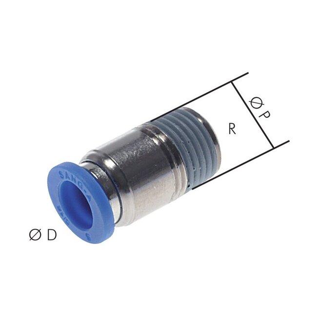 SANG-A PUSH IN FITTINGEN - RECHTE INSCHROEF -POC