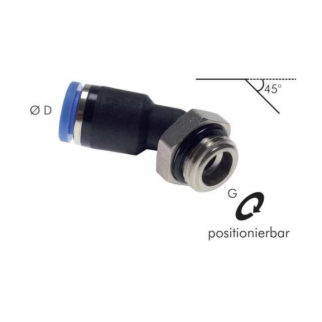 SANG-A PUSH IN FITTINGEN - HAAKSE 45° INSCHROEF -PL-G/45°