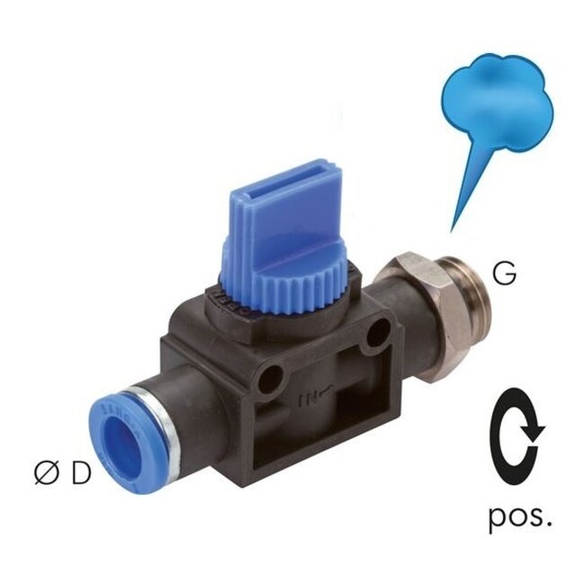 SANG-A PUSH IN FITTINGEN - PUSH IN 3/2 AFLSUITER - HVFS