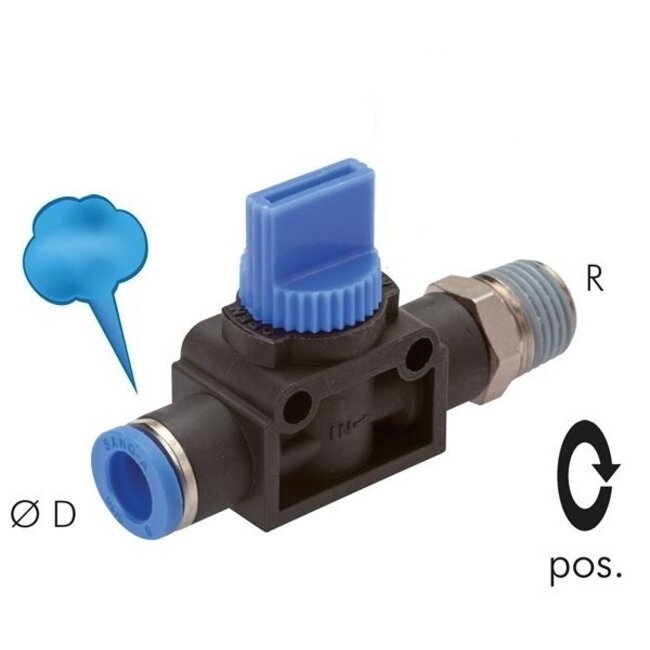 SANG-A PUSH IN FITTINGEN - PUSH IN 3/2 AFLSUITER - HVFS