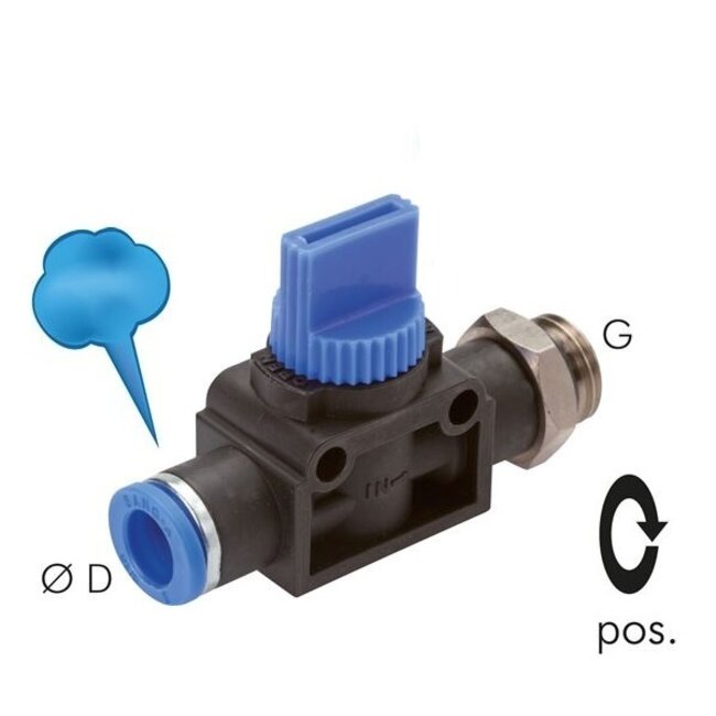 SANG-A PUSH IN FITTINGEN - PUSH IN 3/2 AFLSUITER - HVFS