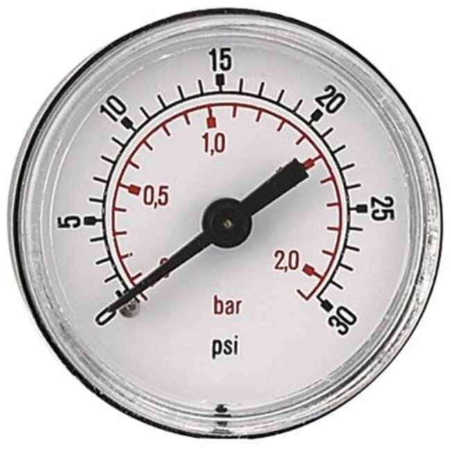 Manometers - achteraansluiting Male 1/8" - Ø 50 mm ABS kast
