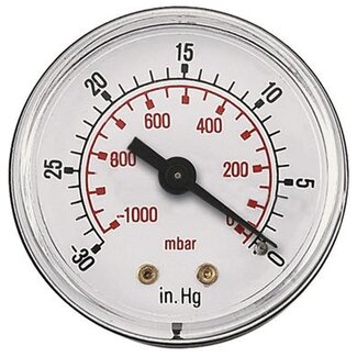 AIR-PRO Vacuümmanometers - achteraansluiting ABS kast