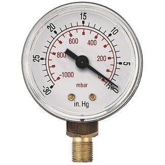 AIR-PRO Vacuümmanometers - onderaansluiting ABS kast