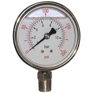 FT PRO Glycerine manometers - Male 1/4" - Ø 63 mm RVS kast