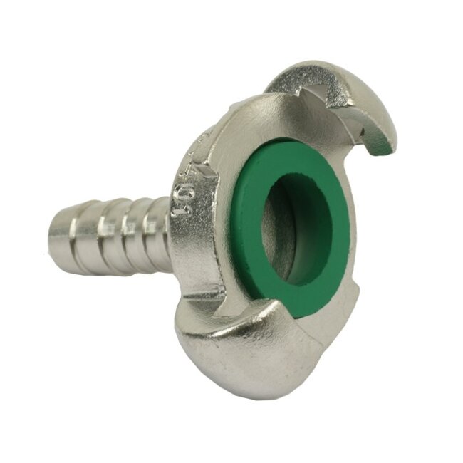 KLAUWKOPPELING RVS DIN3489 MET SLANGTULE