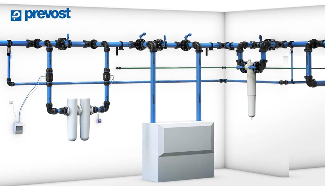 Compleet assortiment  buizen koppelingen en montagematerialen
