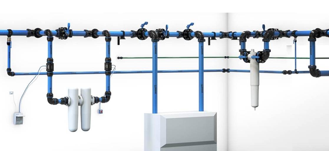 Compleet assortiment  buizen koppelingen en montagematerialen