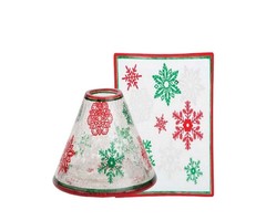 Yankee Candle Red & Green Snowflake Large Shade and Tray