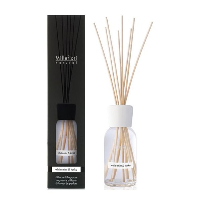 Millefiori Milano  Millefiori Milano White Mint & Tonka Geurstokjes Natural 100ml