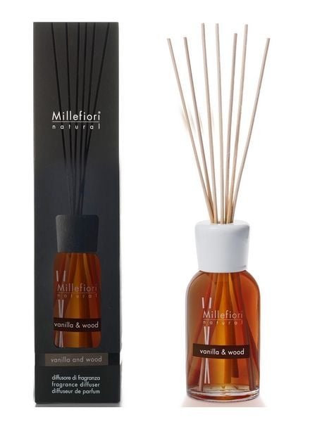 Millefiori Milano  Millefiori Milano Vanilla & Wood Geurstokjes Natural 250ml