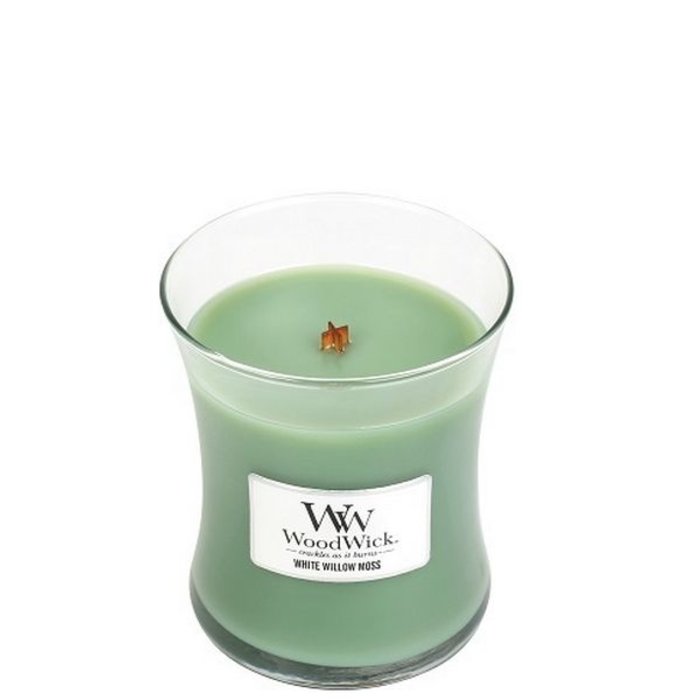 Woodwick WoodWick Medium Candle White Willow Moss