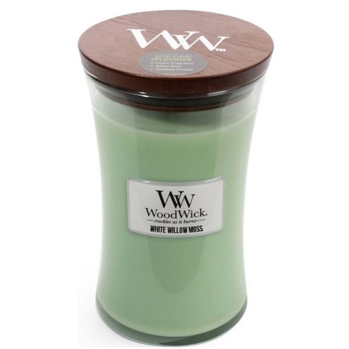 Woodwick WoodWick Large Candle White Willow Moss