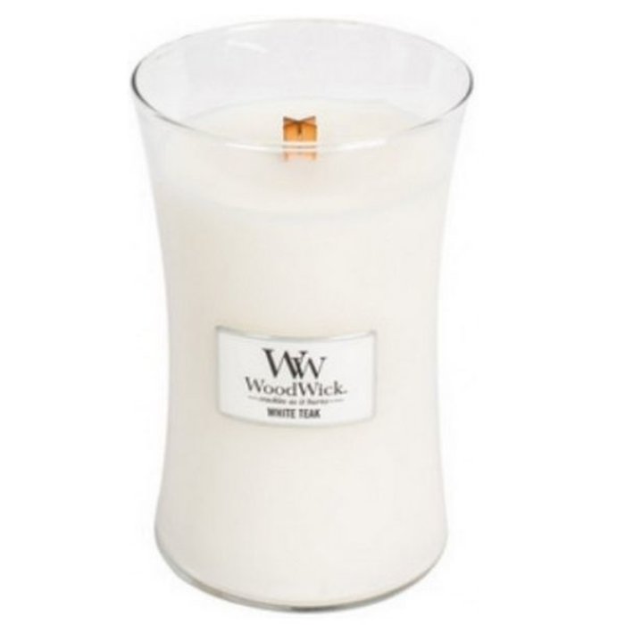 Woodwick WoodWick Large Candle White Teak