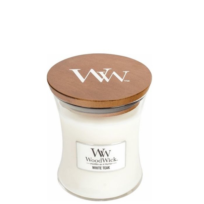 Woodwick WoodWick Medium Candle White Teak