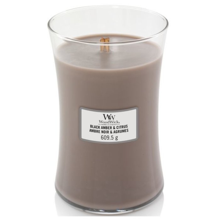 Woodwick WoodWick Large Candle Black Amber & Citrus